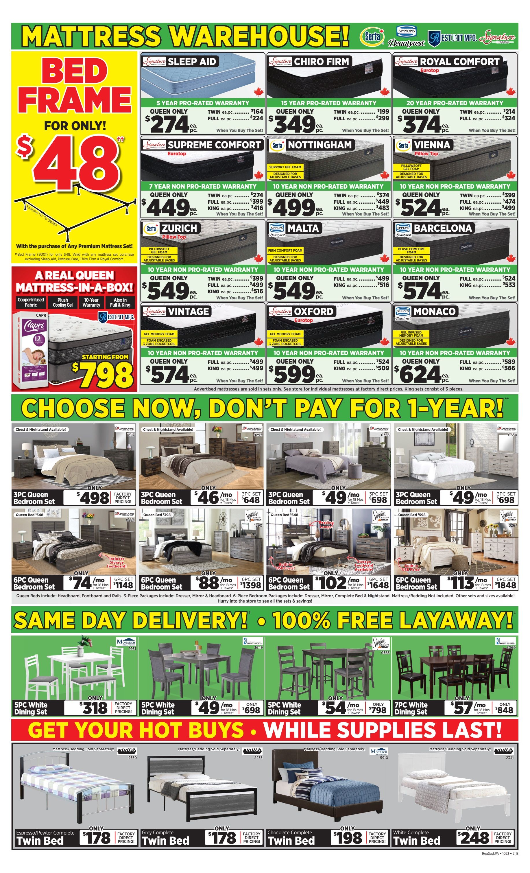 Surplus Furniture & Mattress Warehouse (Regina, Saskatoon, Prince Albert) Flyer October 23 to 29