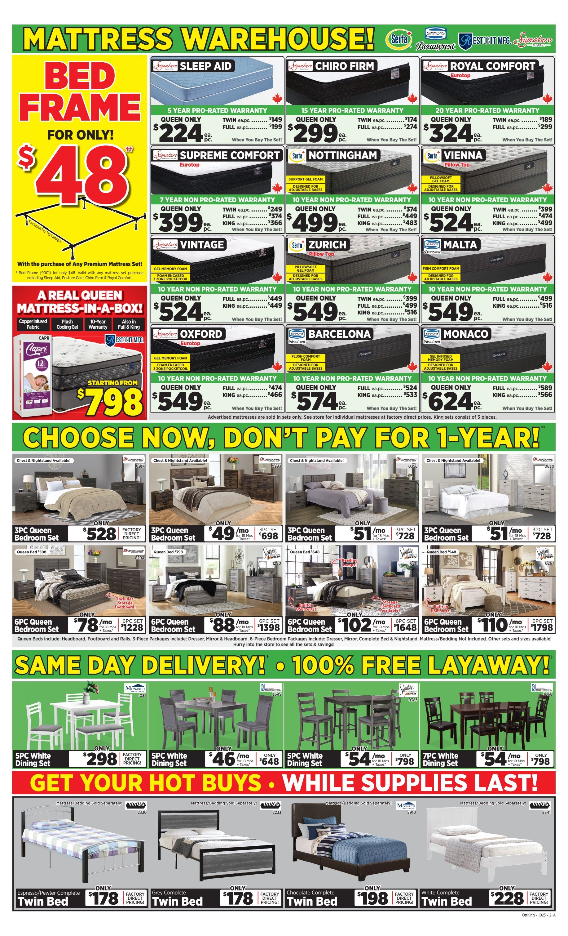 Surplus Furniture & Mattress Warehouse (Belleville, Peterborough, Oshawa) Flyer October 23 to 29