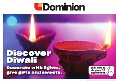 Dominion Discover Diwali Flyer October 26 to November 15