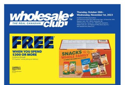 Real Canadian Wholesale Club Flyer October 26 to November 1