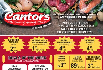 Cantor's Meats Flyer October 26 to November 1