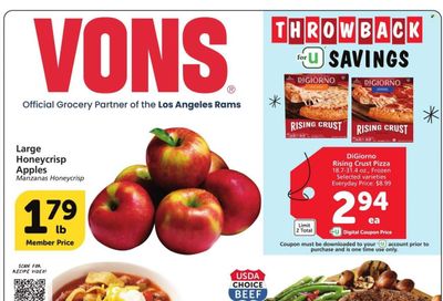 Vons (CA) Weekly Ad Flyer Specials October 25 to October 31, 2023