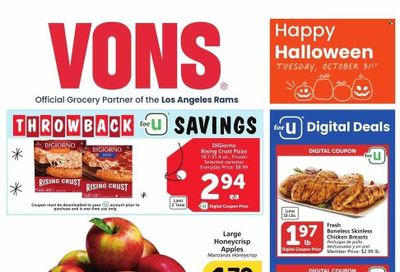 Vons (CA) Weekly Ad Flyer Specials October 25 to October 31, 2023