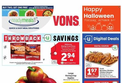 Vons (CA) Weekly Ad Flyer Specials October 25 to October 31, 2023