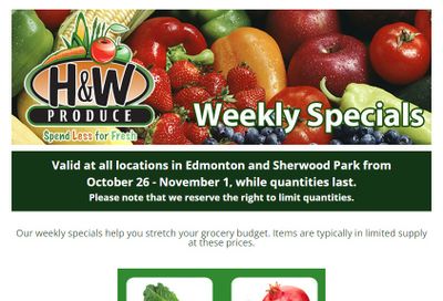 H&W Produce (Edmonton) Flyer October 26 to November 1