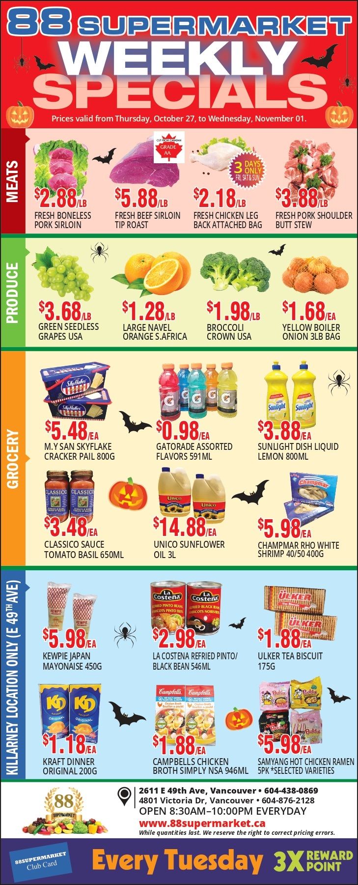88 Supermarket Flyer October 26 to November 1