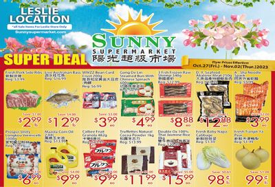 Sunny Supermarket (Leslie) Flyer October 27 to November 2