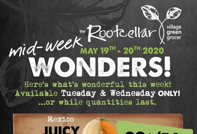 The Root Cellar Mid-Week Flyer May 19 and 20