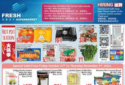 FreshLand Supermarket Flyer October 27 to November 2