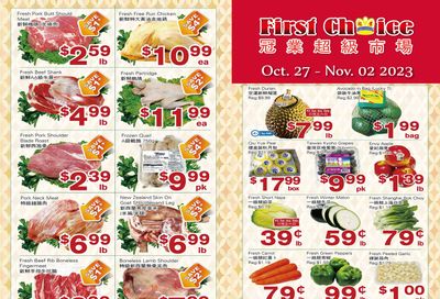 First Choice Supermarket Flyer October 27 to November 2