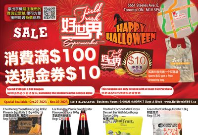 Field Fresh Supermarket Flyer October 27 to November 2