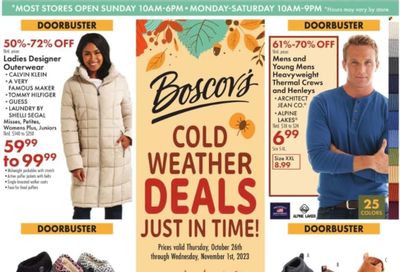 Boscov's (CT, DE, MD, NJ, NY, PA) Weekly Ad Flyer Specials October 26 to November 1, 2023