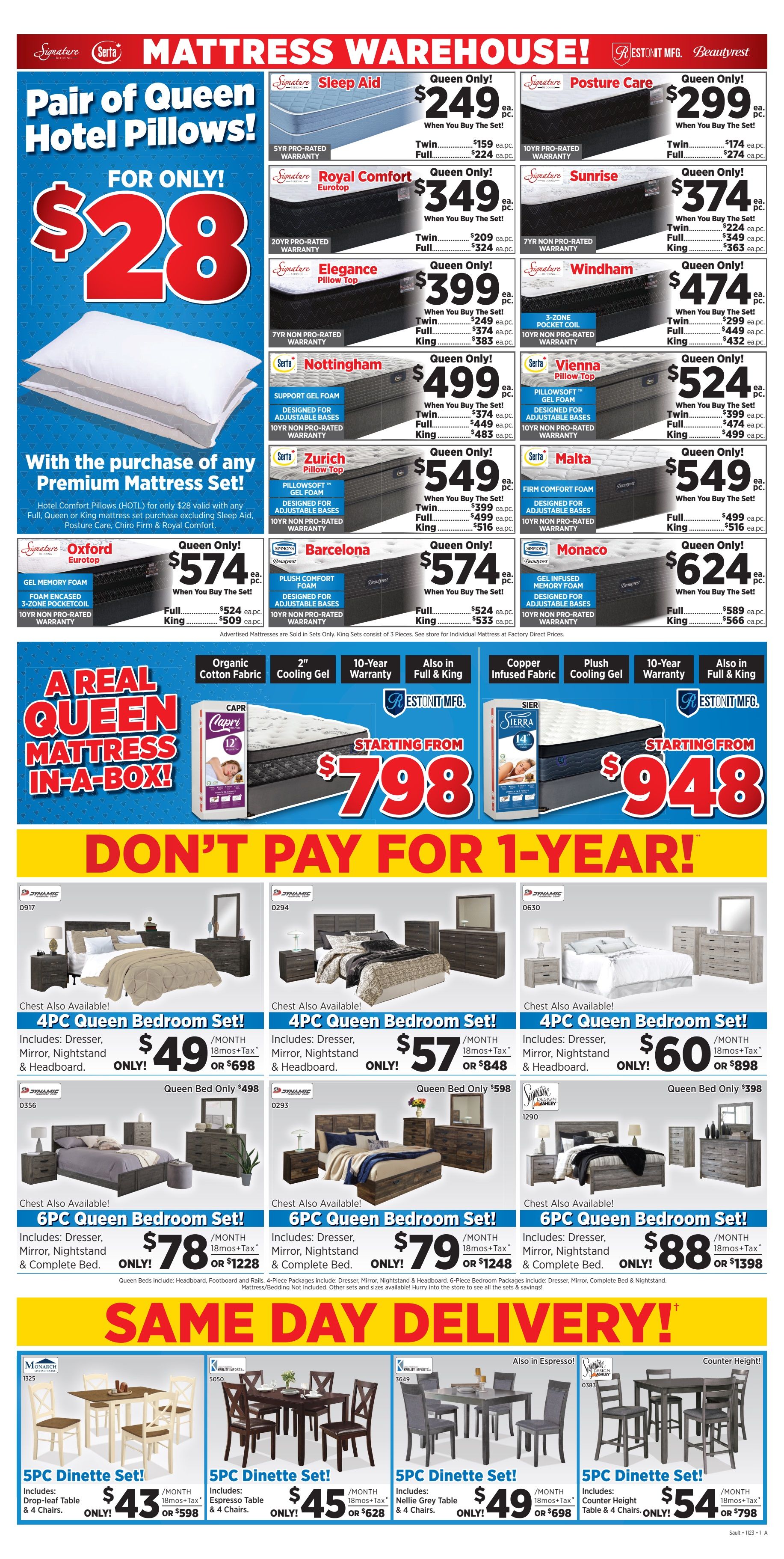 Surplus Furniture & Mattress Warehouse (Sault Ste Marie) Flyer October 30 to November 19