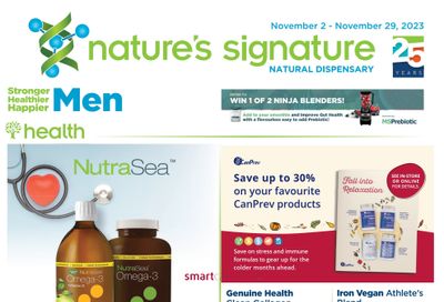Nature's Signature Flyer November 2 to 29
