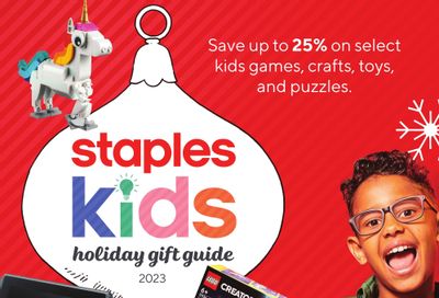 Staples Kids Holiday Gift Guide November 1 to December 12