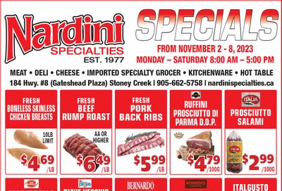 Nardini Specialties Flyer November 2 to 8