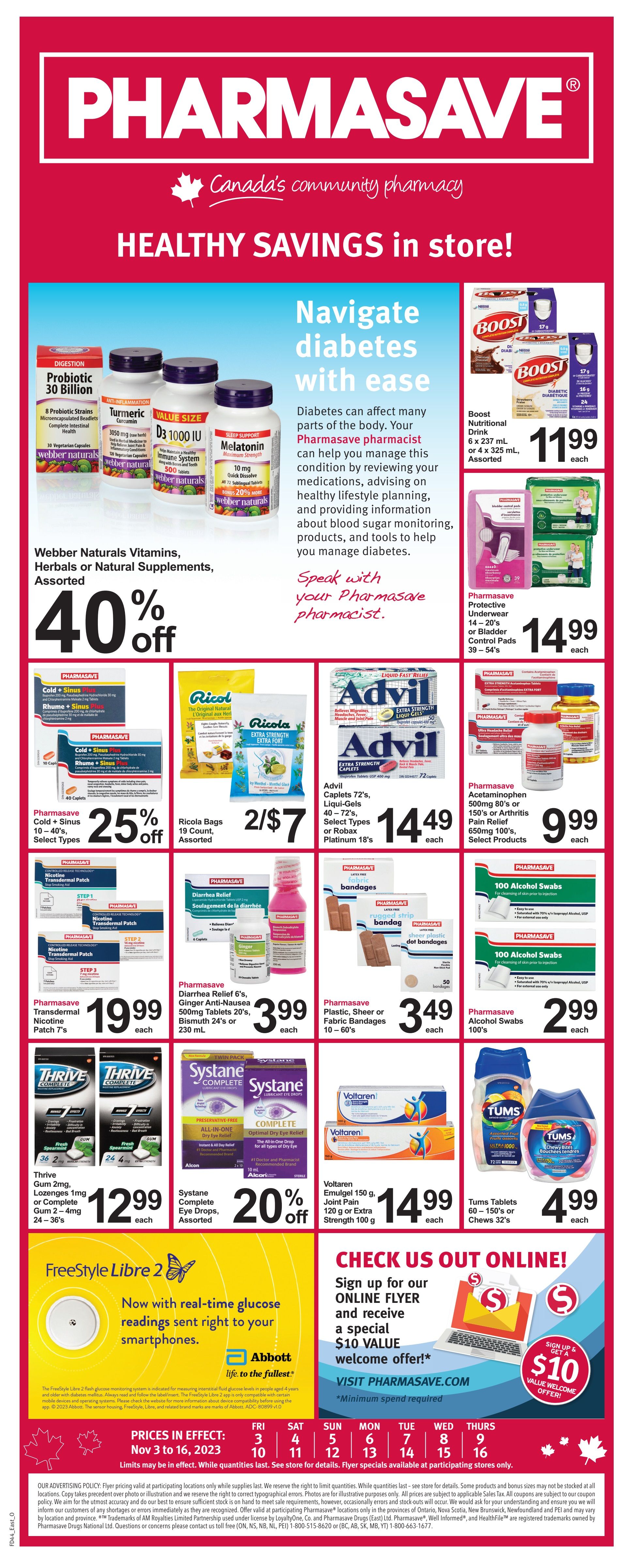 Pharmasave (ON) Flyer November 3 to 16