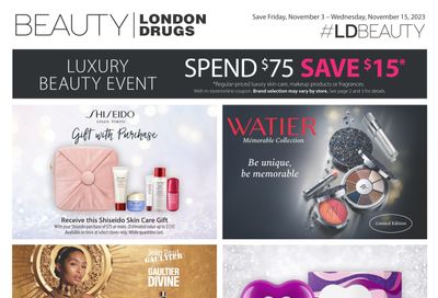 London Drugs Beauty Luxury Event Flyer November 3 to 15