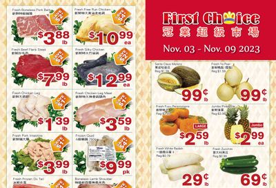 First Choice Supermarket Flyer November 3 to 9