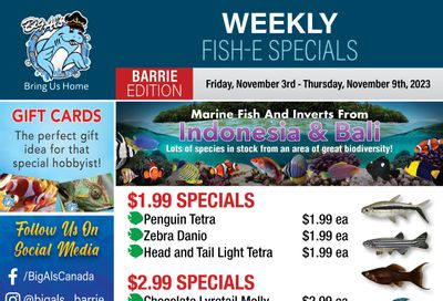 Big Al's (Barrie) Weekly Specials November 3 to 9