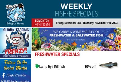 Big Al's (Edmonton) Weekly Specials November 3 to 9