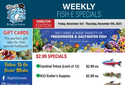 Big Al's (Hamilton) Weekly Specials November 3 to 9