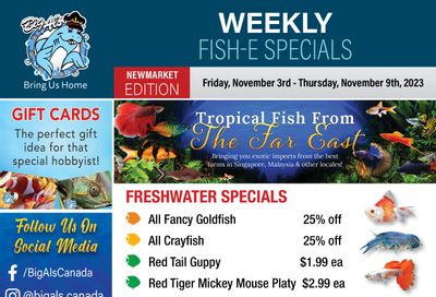 Big Al's (Newmarket) Weekly Specials November 3 to 9