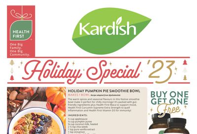 Kardish Holiday Special Flyer November 2 to 29