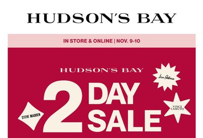 Hudson's Bay 2-Day Sale Flyer November 9 and 10
