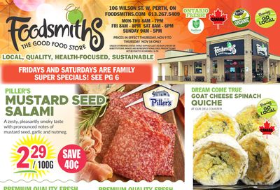 Foodsmiths Flyer November 9 to 15