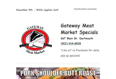 Gateway Meat Market Flyer November 9 to 15
