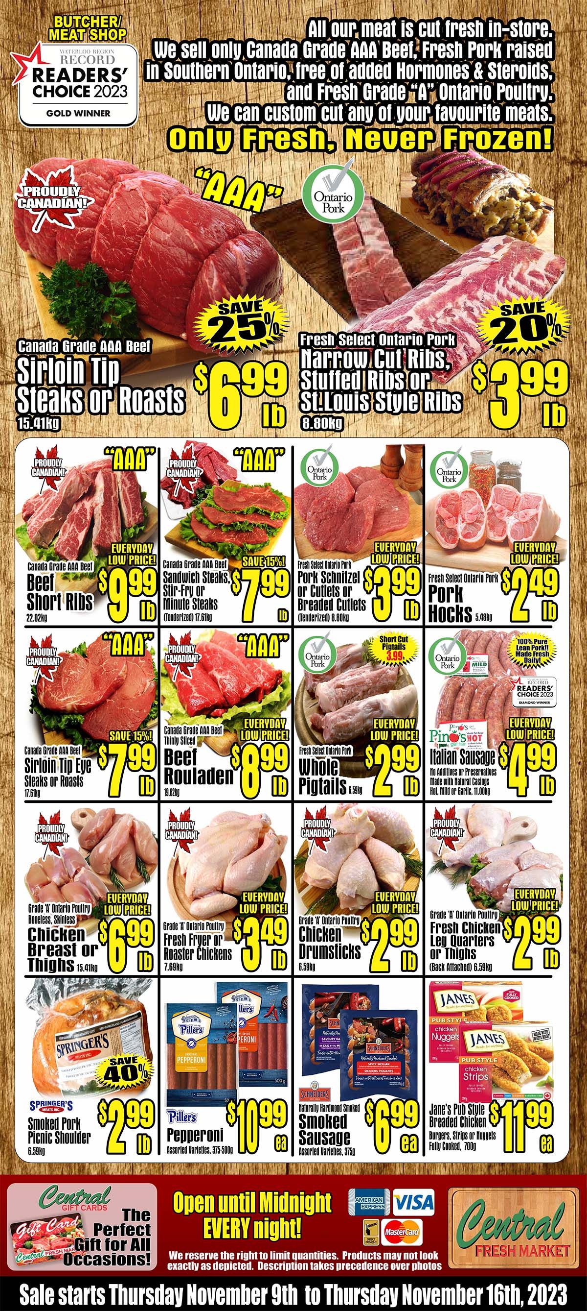 Central Fresh Market Flyer November 9 to 16