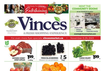 Vince's Market Flyer November 9 to 29
