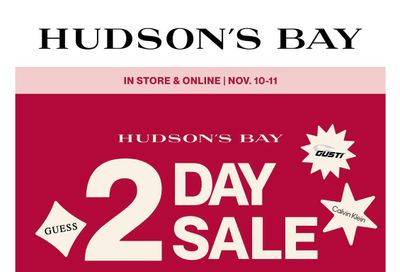 Hudson's Bay 2-Day Sale Flyer November 10 and 11