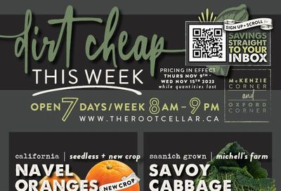 The Root Cellar Flyer November 9 to 15