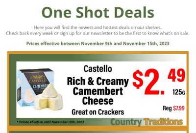 Country Traditions One-Shot Deals Flyer November 9 to 15