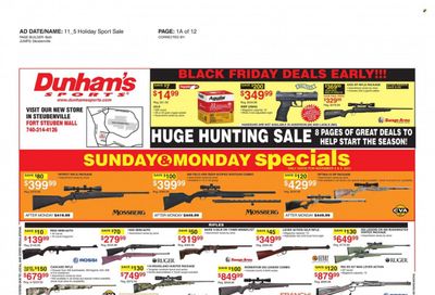 Dunham's Sports (OH) Weekly Ad Flyer Specials November 4 to November 9, 2023