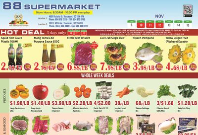 88 Supermarket Flyer November 9 to 15