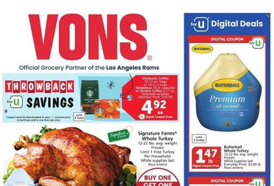 Vons (CA) Weekly Ad Flyer Specials November 8 to November 14, 2023