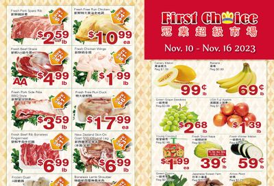 First Choice Supermarket Flyer November 10 to 16