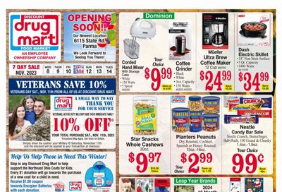Discount Drug Mart (OH) Weekly Ad Flyer Specials November 8 to November 14, 2023