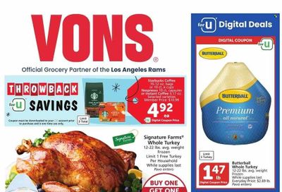 Vons (CA) Weekly Ad Flyer Specials November 8 to November 14, 2023