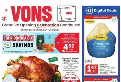 Vons (CA) Weekly Ad Flyer Specials November 8 to November 14, 2023