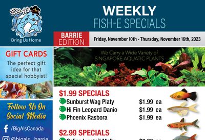 Big Al's (Barrie) Weekly Specials November 10 to 16