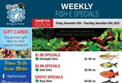 Big Al's (Brampton) Weekly Specials November 10 to 16