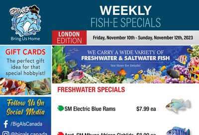 Big Al's (London) Weekend Specials November 10 to 12