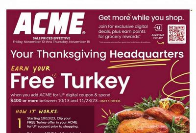 ACME (DE, NJ, NY, PA) Weekly Ad Flyer Specials November 10 to November 16, 2023