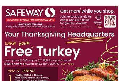 Safeway (DC) Weekly Ad Flyer Specials November 10 to November 16, 2023