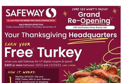 Safeway (MD) Weekly Ad Flyer Specials November 10 to November 16, 2023