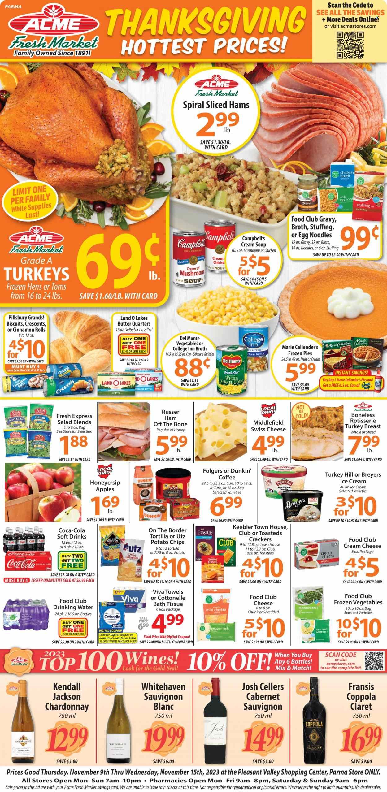 ACME Fresh Market (OH) Weekly Ad Flyer Specials November 9 to November 15, 2023